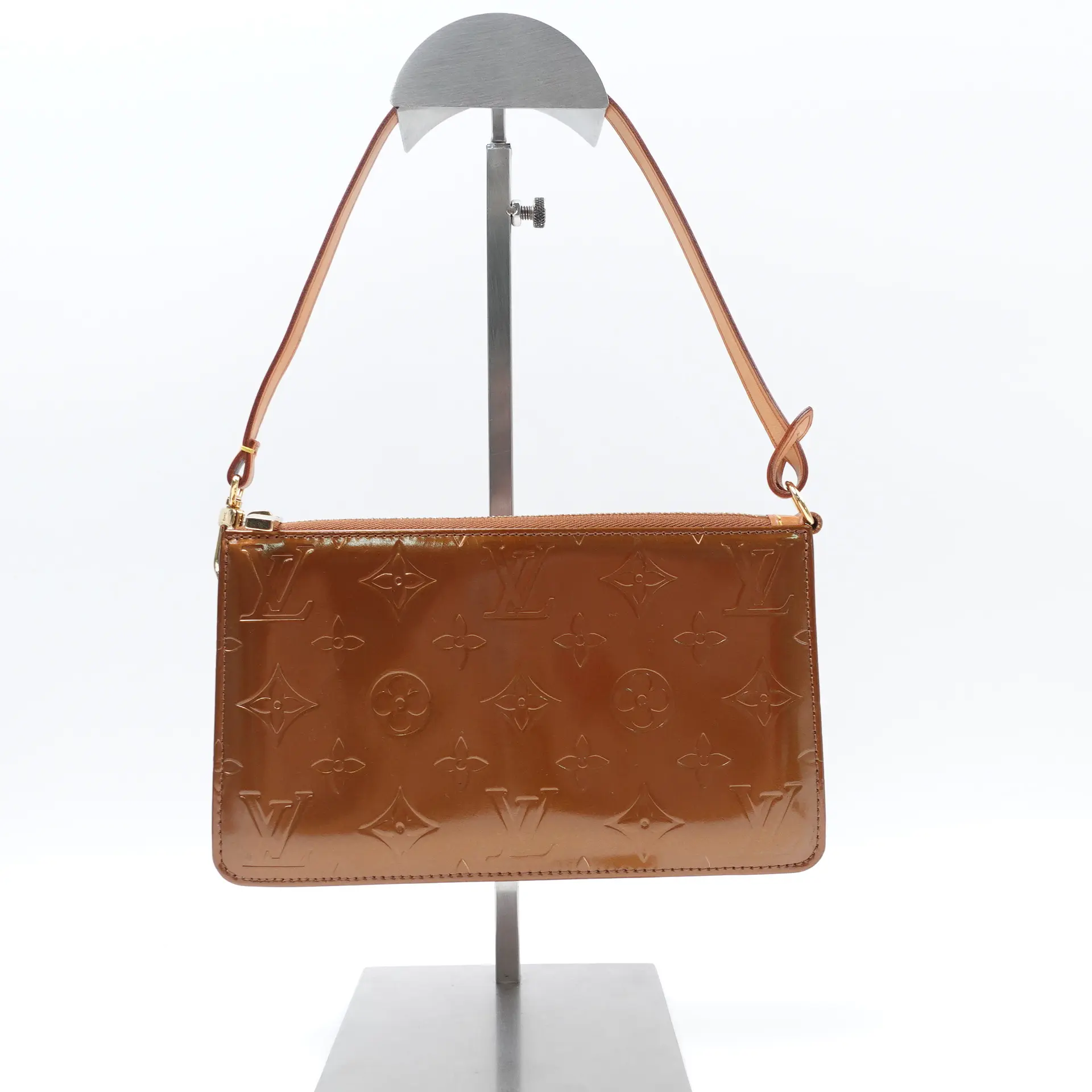 Pre-owned Louis Vuitton Vernis Clutches & Wristlets Lexington Pochette Brown Wristlet T10426804