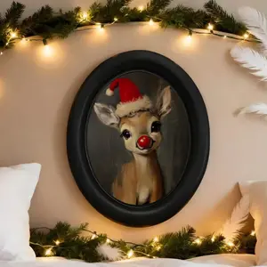 Vintage Art Style Christmas Reindeer Wall Decor, Decorative Wall Art, Unique Decorative Touch, Visual Interest, Room Enhancement, Perfect for Halloween, Christmas & Thanksgiving Home Office Decoration