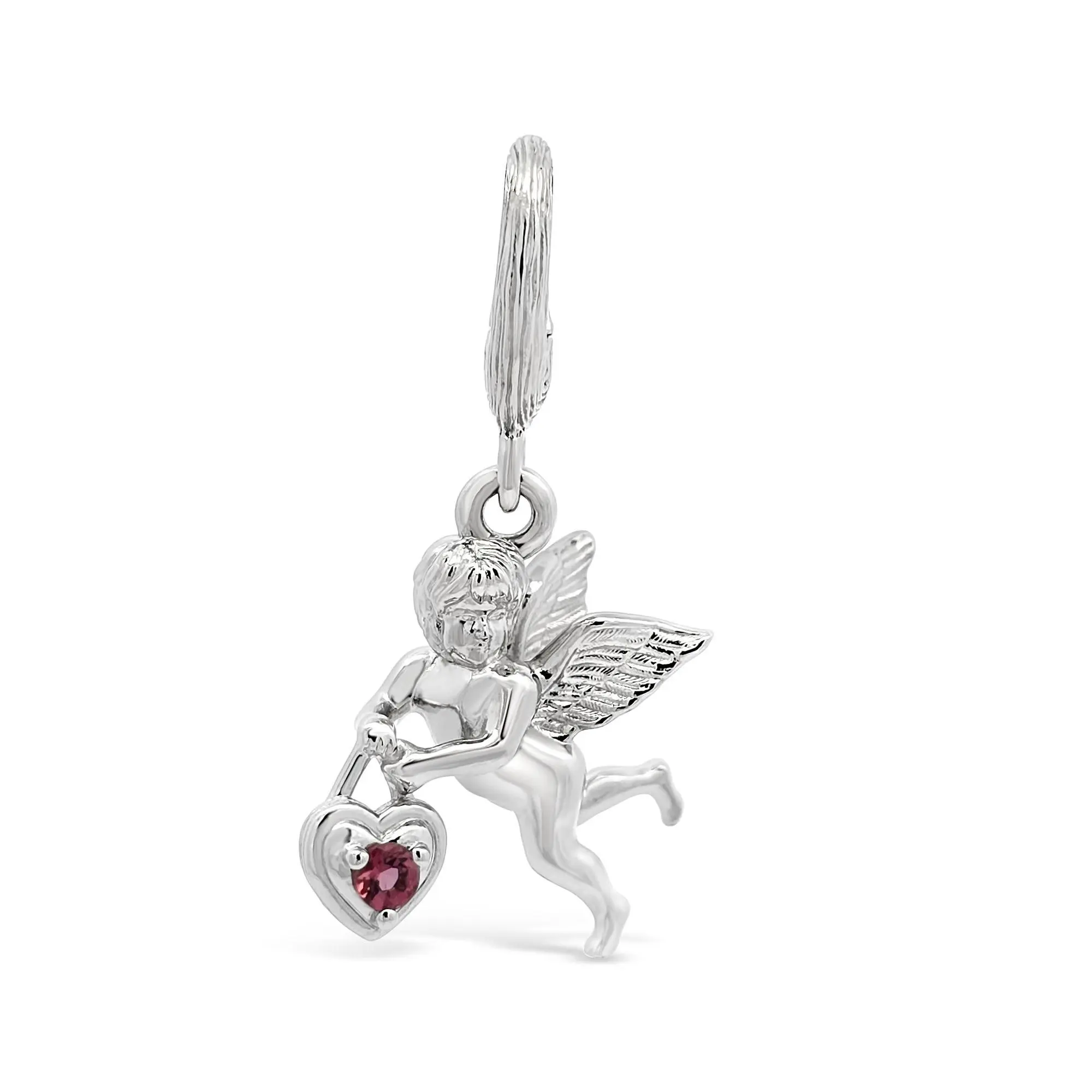 Ariva Sterling Silver Pink Tourmaline Cupid Charm
