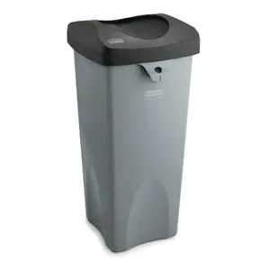 212 MAIN 35gal Crack-Proof Plastic Rigid Waste Receptacle - Gray Touchless Trash Bin, Indoor/Outdoor Storage Solution for Baby & Maternity Room Decoration
