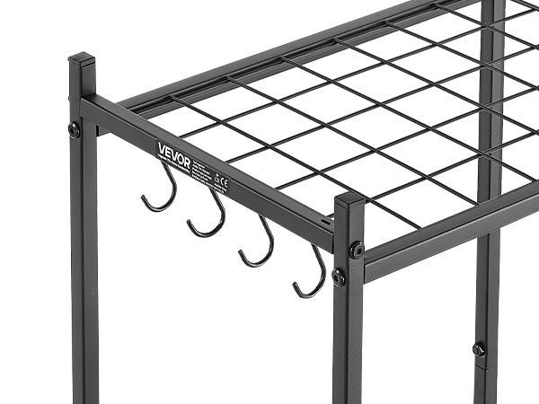 【BackToSchool】VEVOR Garden Tool Organizer, 35 Slots with Hooks, Metal Garage Storage Rack, for Rakes/Shovels/Brooms, Yard Utility Tool Holder for Shed/Outdoor/Lawn Organization, Heavy-Duty Steel, Freestanding,Black