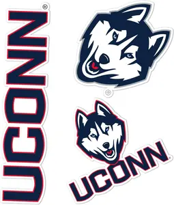 (3pcs) UConn University of Connecticut Sticker Huskies Vinyl Decals Laptop Water Bottle Car Scrapbook Sticker  2″ x 2″, 3″ x 3″, 4″ x 4″, 5″ x 5″, and 6″ x 6″