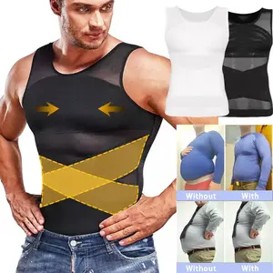 CATTIBOR 1/2/3 Pack Men Body Shaper Compression Vest Shapewear,Men Comfortable Mesh Sport Vest Body Shaper Tank Top,Men Shaping Shirts Mesh Sleeveless Shirts For Running Gym Fitness Tank Tops Underwear Menswear Underwear,Boys Underwear