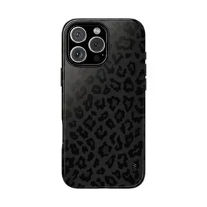 Black leopard print cheetah pattern Phone Cases Phone Cover Hard Case Tough 2-piece Phone Case17, 16, 15, 14, 13, 12, 11, X, Samsung, and other series models. It makes a great holiday gift for friends or family.