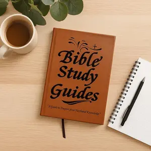 66-Page Bible Study Guide & Devotional Journal PU Leather Cover Scripture Summaries Daily Reflections Beginner-Friendly Spiritual Growth Notebook Christian Gift for Women Men Brown prayer notes esv journaling