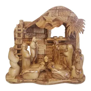 Olive Wood Musical Nativity Set from the Holy Land