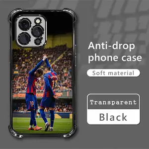Raphinha Yamal Electroplated Transparent TPU Airbag Smartphone Casing, Shockproof Protective Cover for iPhone 17 Pro Max,16,15,14,13,12,11 - Stylish Anti-Drop Soft Handheld Phone Accessories for Football Devices