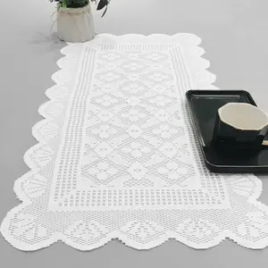 Lace Table Runner, 1 Count Modern Minimalist Tablecloth, Decorative Table Cover for Home Kitchen Dining Room, Home Decor