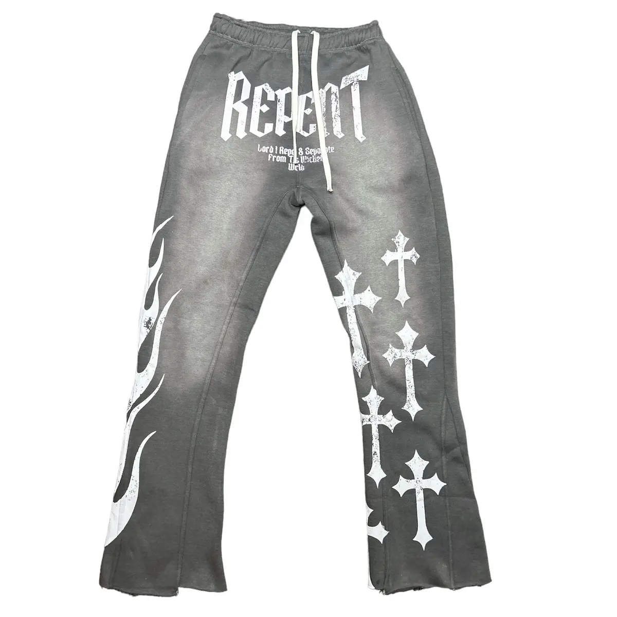 Distressed Flared Sweats