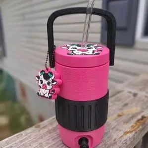 Mini Can Koozie, Pink Cow Design, Drinkware Accessory