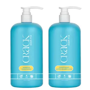 Crack Hair Fix: Anti-Frizz Shampoo & Conditioner for Damaged Hair - Bond Repair, Curl Care, Humidity Control & Color Protection, 33.8 oz Each