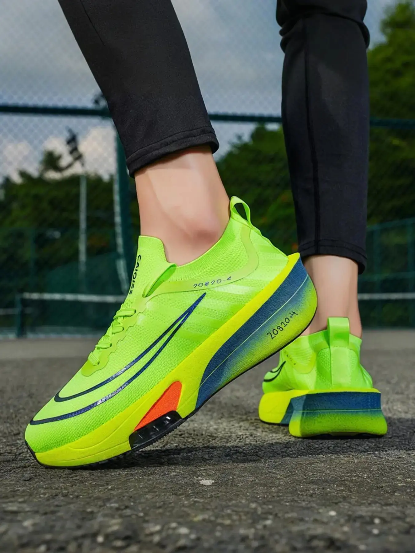 Men's Lightweight Athletic Sneakers - Carbon Fiber Tech, Ventilated Textile Nylon Upper, Anti-Slip Rubber Outsole, Breathable Fabric for Marathon Training & Multi-Function Fitness, All-Season Optimal Speed Sports Footwear