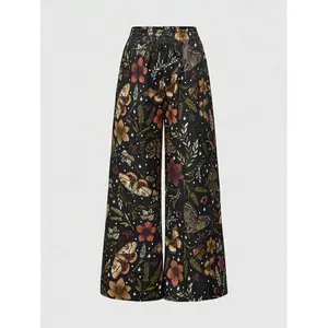 Women’s Fairycore Butterfly Moth & Floral Allover Print Long Pants