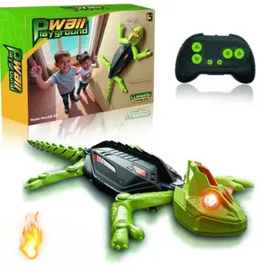 Remote Control Wall-Climbing Lizard Toy LED Glowing Eyes 360° Drift Soft Rubber Reptile for Indoor Party Holiday Gift Model No: L08-36