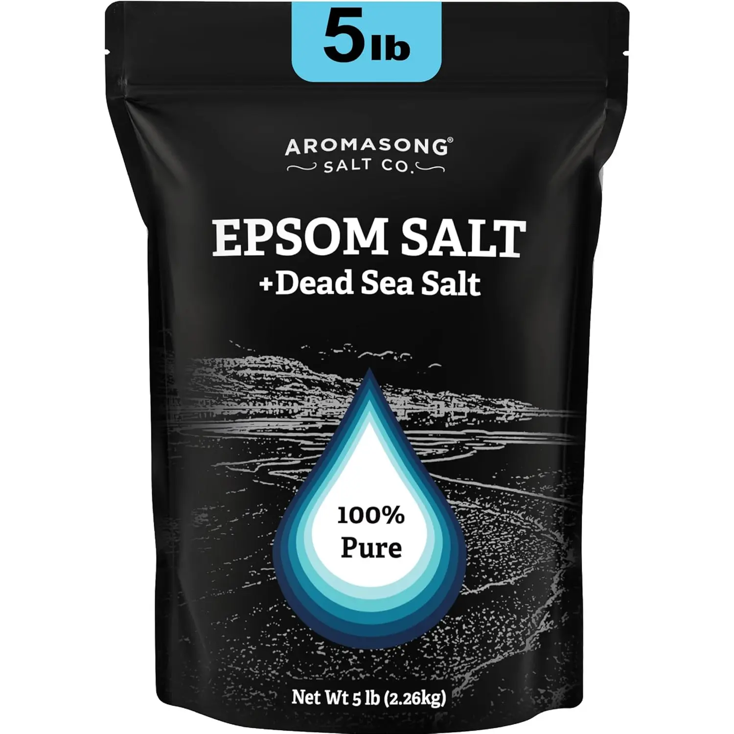 AROMASONG Epsom & Dead Sea Bath Salt, Pure Herbal Soak for Soothing Relaxation and Cleansing, Hydrating Body Care for Sensitive Skin, 5 lb