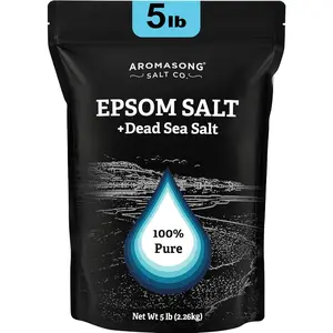 AROMASONG Epsom Dead Sea Bath Salt 5 lb - 100% Pure Herbal Bath Salt for Relaxation & Skin Care Hydrating Soothing Cleanser