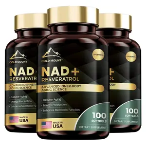 NAD+ Resveratrol - Anti-Aging & Energy Support with Liposomal Formula | 100 Softgels-MADE IN USA Essential Aminos Edible