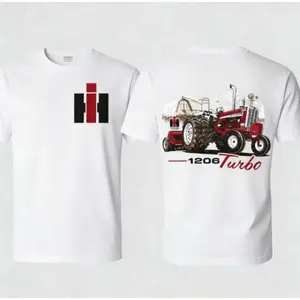 IH 1206 Turbo Tractor Graphic T-Shirt| Vintage Red Farm Tractor Tee| Ultra-Soft & Comfortable Cotton| Unisex Country Streetwear| Gift for Farmers & Tractor Lovers