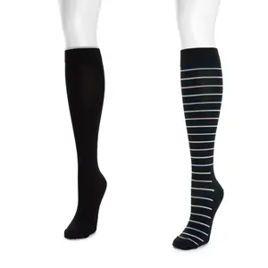 Women's 2 Pair Pack Nylon Compression Knee High Socks