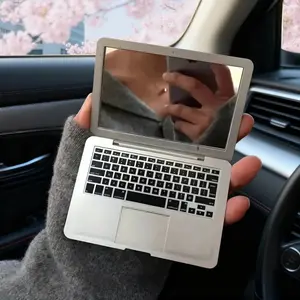 Creative Portable Mini Computer Mirror Foldable Laptop Shape Makeup Mirror Travel Makeup Mirror High Quality Pocket Mirror Beauty Makeup Mirrors