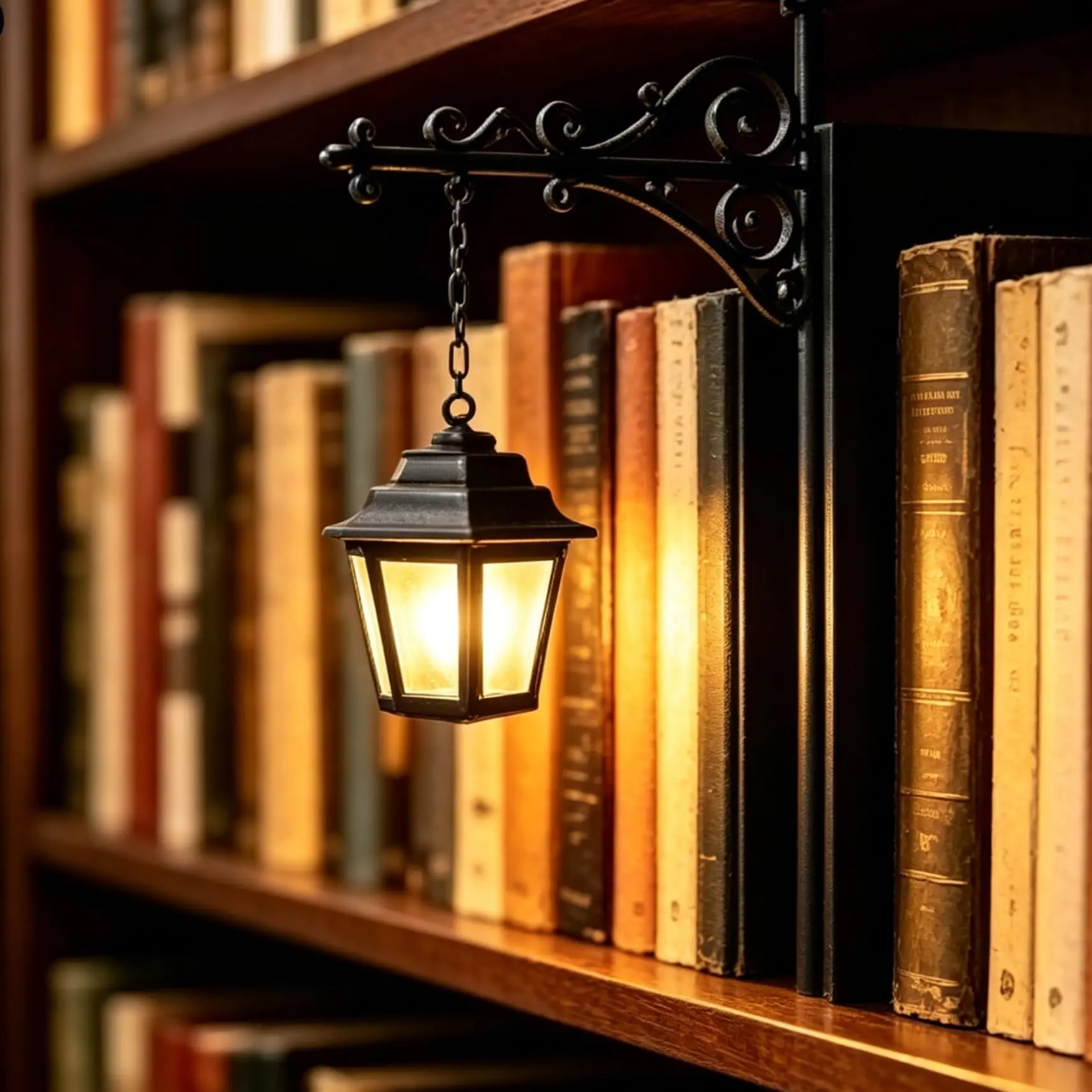 2Pcs Library Lantern-Decorative Bookshelf Lighting, Reading Book Shelf Lights for Bookworms, Antique Led Books Nook Lamp Ornament for Study Reading Corner Home Library, Unique Gift for Book Lovers