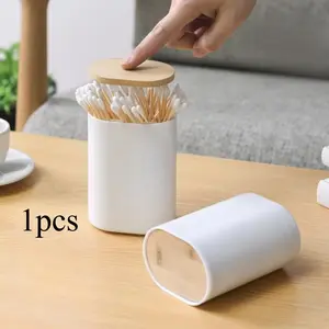 1pc Multi-Functional Swab & Toothpick Holder - Portable, Automatic Lifting Design with Dividers for Easy Organization