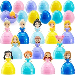 12 Pcs Prefilled Easter Egg Princesses Toys, Surprise Egg Shell Reveals Princess Doll, Easter Eggs for Easter Eggs Hunt, Easter Basket Stuffers, Party Favor, Classroom Prize Supplies