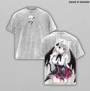 Koneko Toujou | High School DxD Inspired Washed Tee Streetwear Tee Hoodie "White Neko — Small Frame, Heavy Punch" For Catgirl Fans, For Gift Drops That Pounce With Charm