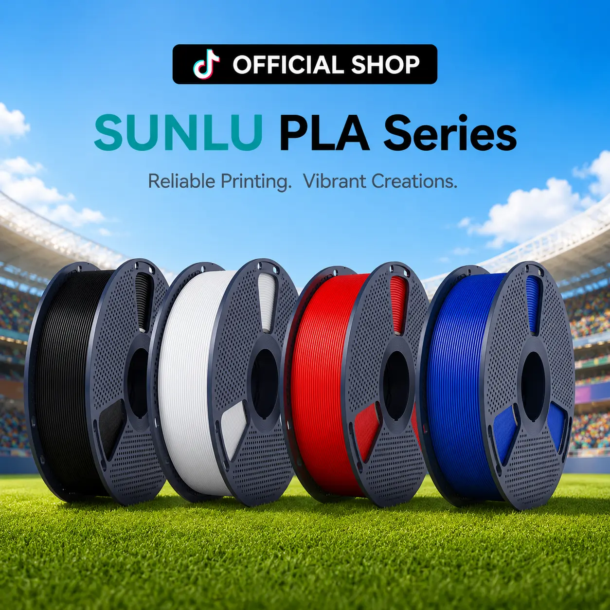 SUNLU PLA Filament 1.75mm, Vibrant Colors, Smooth & Reliable 3D Printer Filament for Models, Crafts, Prototypes, Compatible with FDM Printers