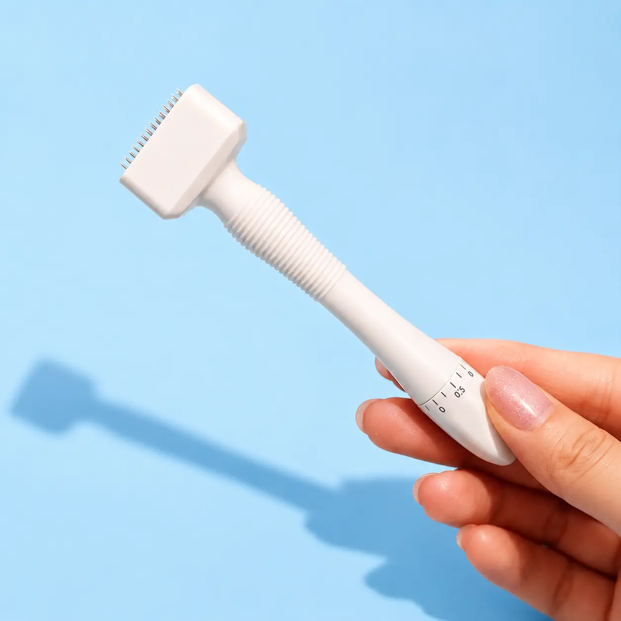 Adjustable Microneedle Derma Stamp for Soothing Skin Repair, 140-Needle Stainless Steel Tool for At-Home Face Skincare