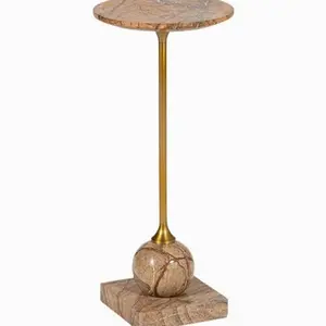 Uma Marble Drink Table - brown