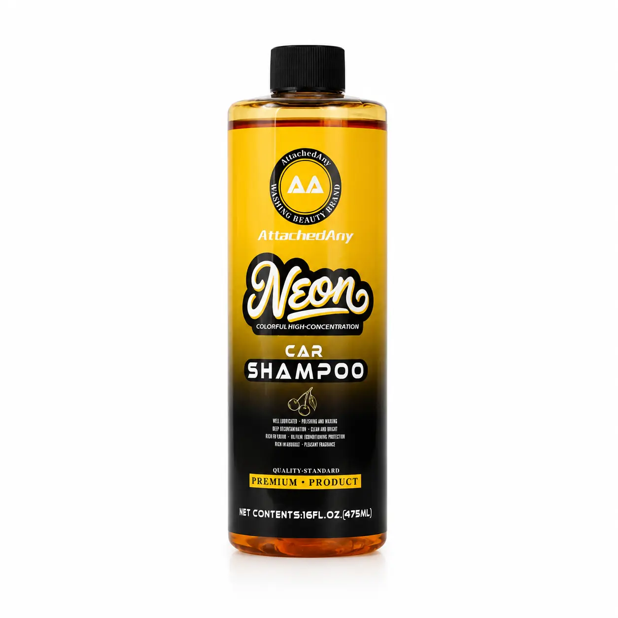 Neon Series pH‑Neutral Paint Surface Cleaner, Yellow Wet Wash Car Wax, Fruity Scent, High‑Gloss, Foam Sprayer Compatible, for All Car Paint Surfaces