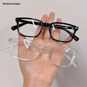 2-Pack Unisex Anti-Blue Light Eyeglasses – Rectangular Full Rim, Clear PC Lenses Non-Prescription, Lightweight Fashion Glasses for Office Work, Study, Computer/TV & Daily Screen Time