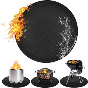 48" Round Firepit Mat for Solo Stove Bonfire, Fireproof Mats for Under  Oil-Proof  Grill Mats Repalce BBQ Pad for Deck Patio Grass Fire Pit Accessories for Outside