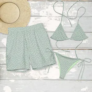 Tropical Floral Matching Swimsuits: His & Hers Charcoal Vacation Swimwear