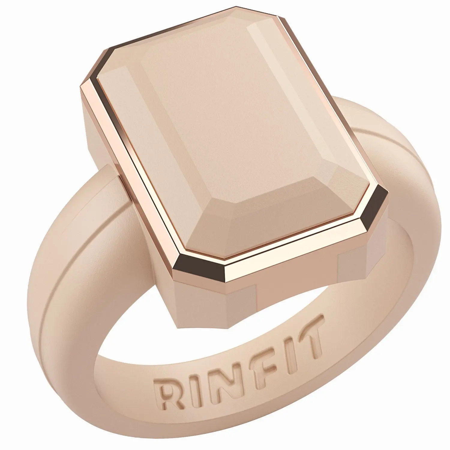 Emerald Collection- Silicone Rings for Women with Metal Frame - Patented Design