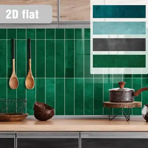 12/36pcs Dark Modern Square Imitation Tile Kitchen Wall Stickers, Self-Adhesive Waterproof Easy to Clean for Kitchen and Bathroom Decor, Decorative Stickers