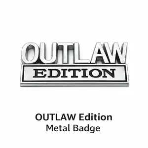 OUTLAW Edition Metal Car Badge – 3D Aluminum Emblem Sticker for Fender Trunk Hood Auto Decoration