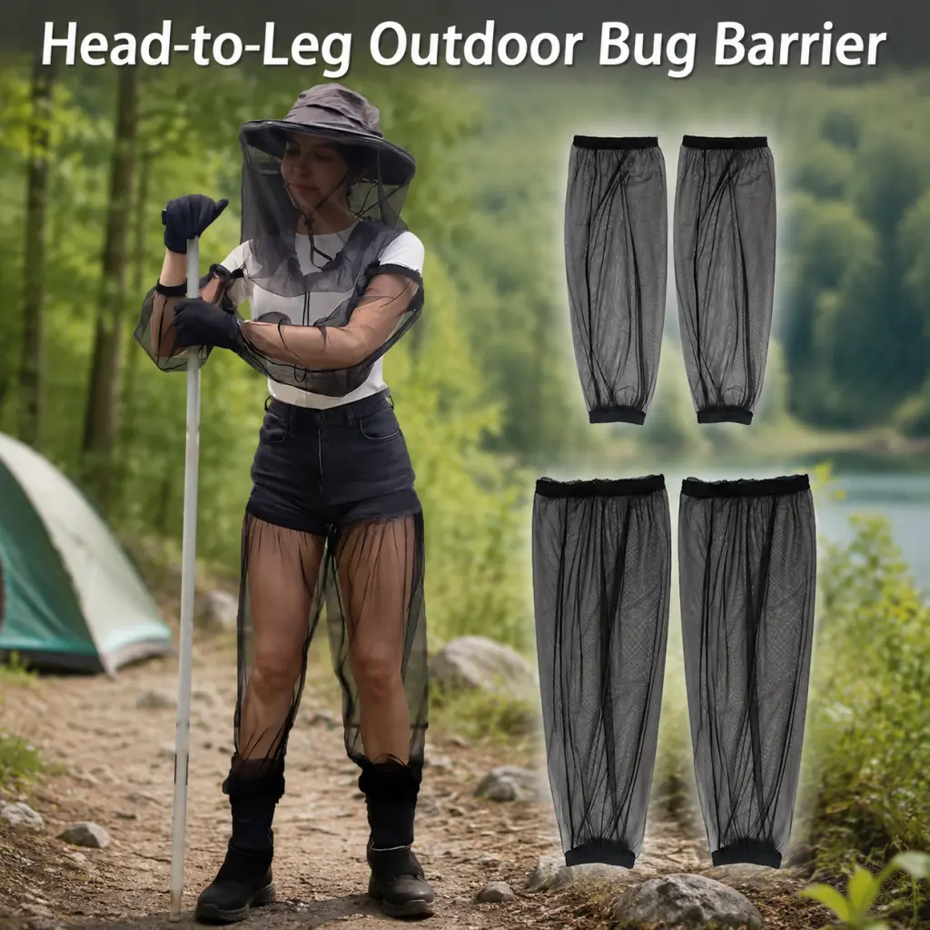 3 Pcs Mosquito Repellent Suit Lightweight Mesh Anti Bug Cover for Camping Hiking Fishing