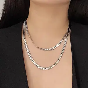 925 Sterling Silver Chunky Chain, Unisex Fashion Hip-hop Necklace, suitable as a gift for all seasons. Perfect for festive wear, special occasion jewelry & party accessory