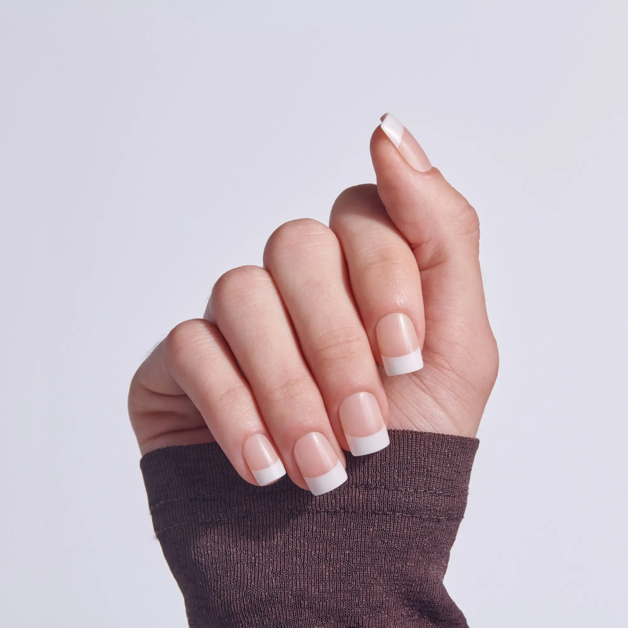 Kiss Core French Press On Fake Glue Nails - I Wish | French Tips, White, Real Short, Square