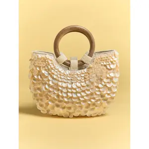 Altar’d State Haven Shell Covered Purse – Shell Embellished Handbag, Coastal Beach Aesthetic Bag, Summer Vacation Statement Purse