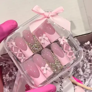 Coquette Bling Bow Set |  Acrylic Press On Nails