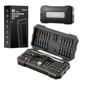 Saker 66-in-1 Magnetic Ratchet Screwdriver Set — Portable, Detachable Handle, Ideal for Electronics, Computers, Furniture, Bikes & DIY