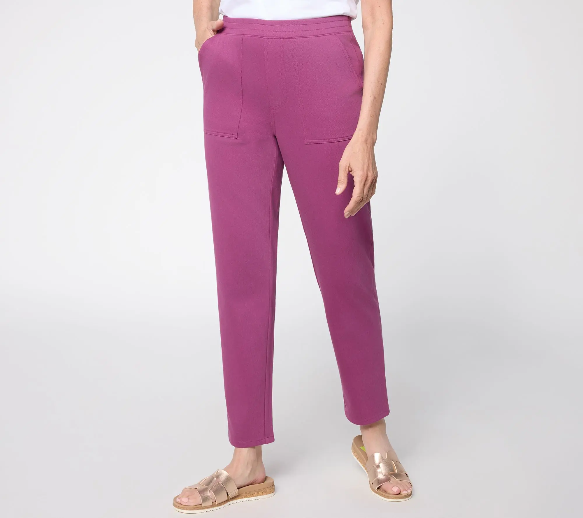 Denim & Co. Tall Comfy Knit Air Pull-On Tapered Ankle Pants