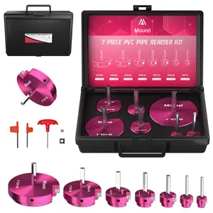 7 Pcs PVC Pipe Reamer Kit, Aluminum PVC Fitting Saver, Plumbing tools for SCH40 Sizes tool set Cutting Hardware home work