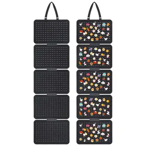 Hanging Enamel Pin Collection Display Panel, Detachable Brooch Pin Pages with 5 Loose leaf Board Pieces Badge Collection Display Holder Enamel Pin Organizer Display Case at Least 180 Pins