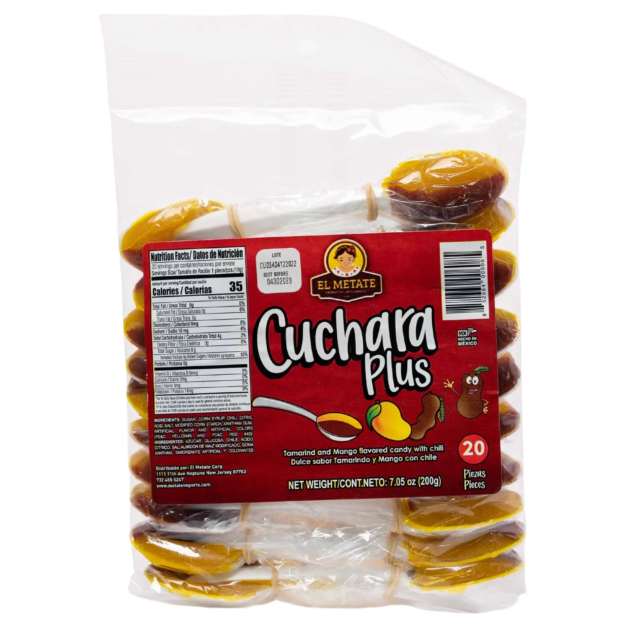 El Metate - Tamarind and Mango Spoon Candy 20pz Sweet Snack