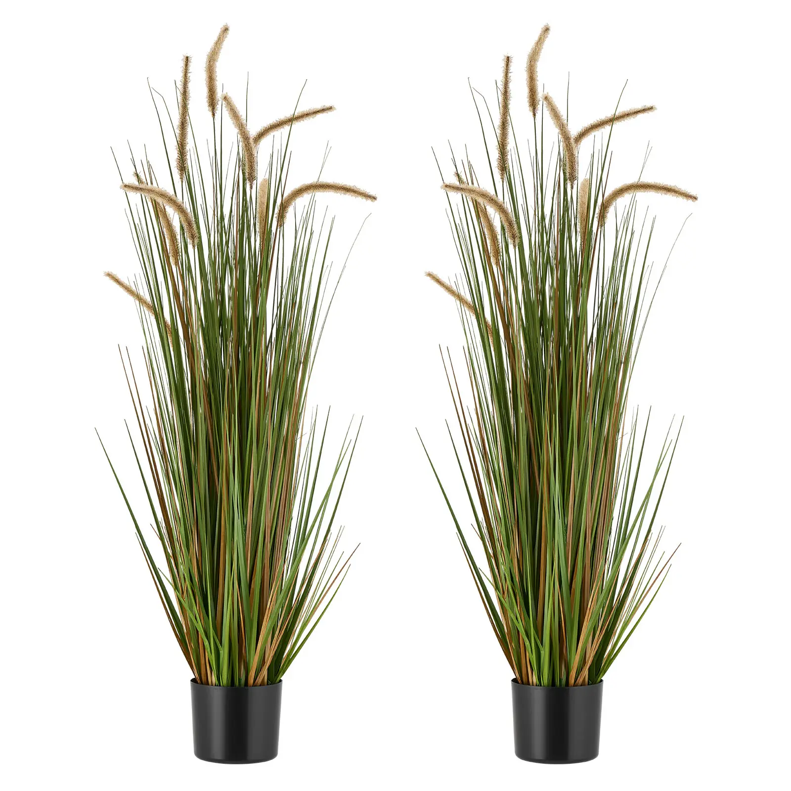 VEVOR Artificial Grass Plant, 2 Pack 47 inch Horsetail Reed Grass in Pot, Premium PVC Faux Fake Greenery Shrubs Plant for Indoor Outdoor House Home Garden Office Room Decor, Housewarming, Green