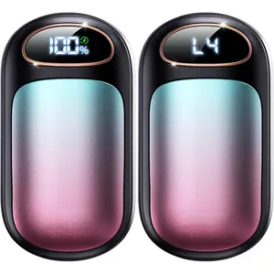 Electric Hand Warmers Rechargeable 2 Pack, 4 Levels Fast Heat, Reusable Hand Warmers with LED Display, Portable Magnetic Pocket Heater, Gifts for Christmas, Men, Women, Raynauds, Hunting, Golf